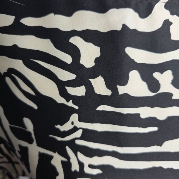 Vintage Cache Floral Print Dress Abstract Black White Pink Tie Waist‎ Midi - Picture 6 of 11